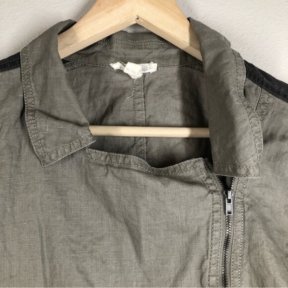 Eileen Fisher Organic Linen Moto Jacket Zip Up XL - Picture 4 of 10